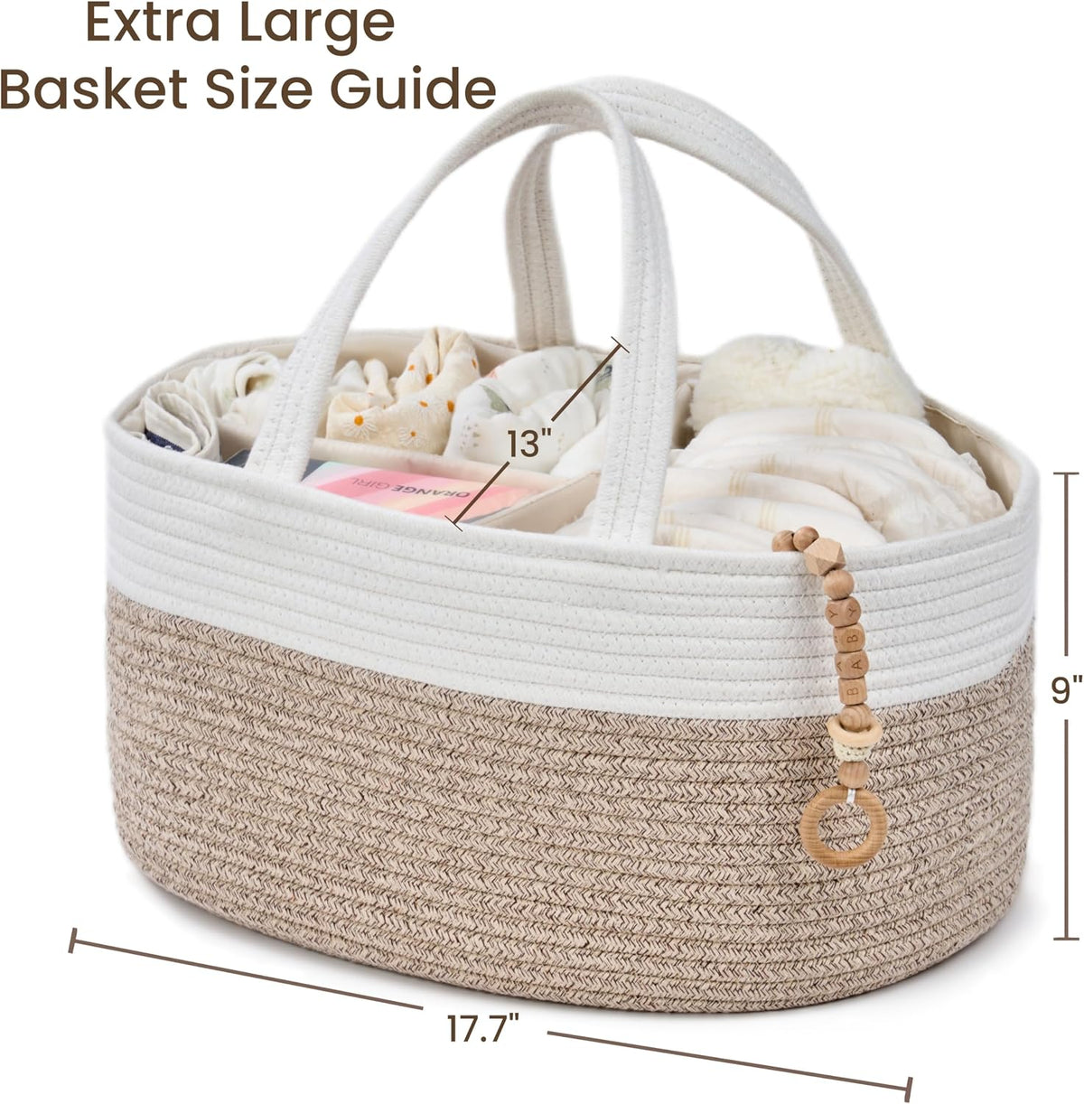 Diaper Caddy Organizer, Gift Basket for Baby Shower, Newborn Essentials