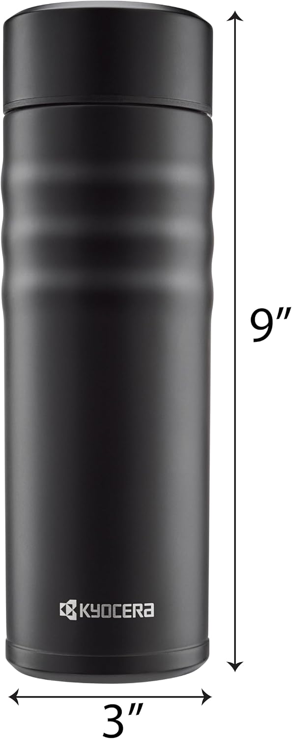 Twist Travel Mug – Slim Vacuum Insulated Ceramic-Lined Thermos | Twist Travel Mug: Slim, Vacuum Insulated Stainless Steel Thermos for Pure Flavor, Spill-Proof, 12oz & 17oz Options