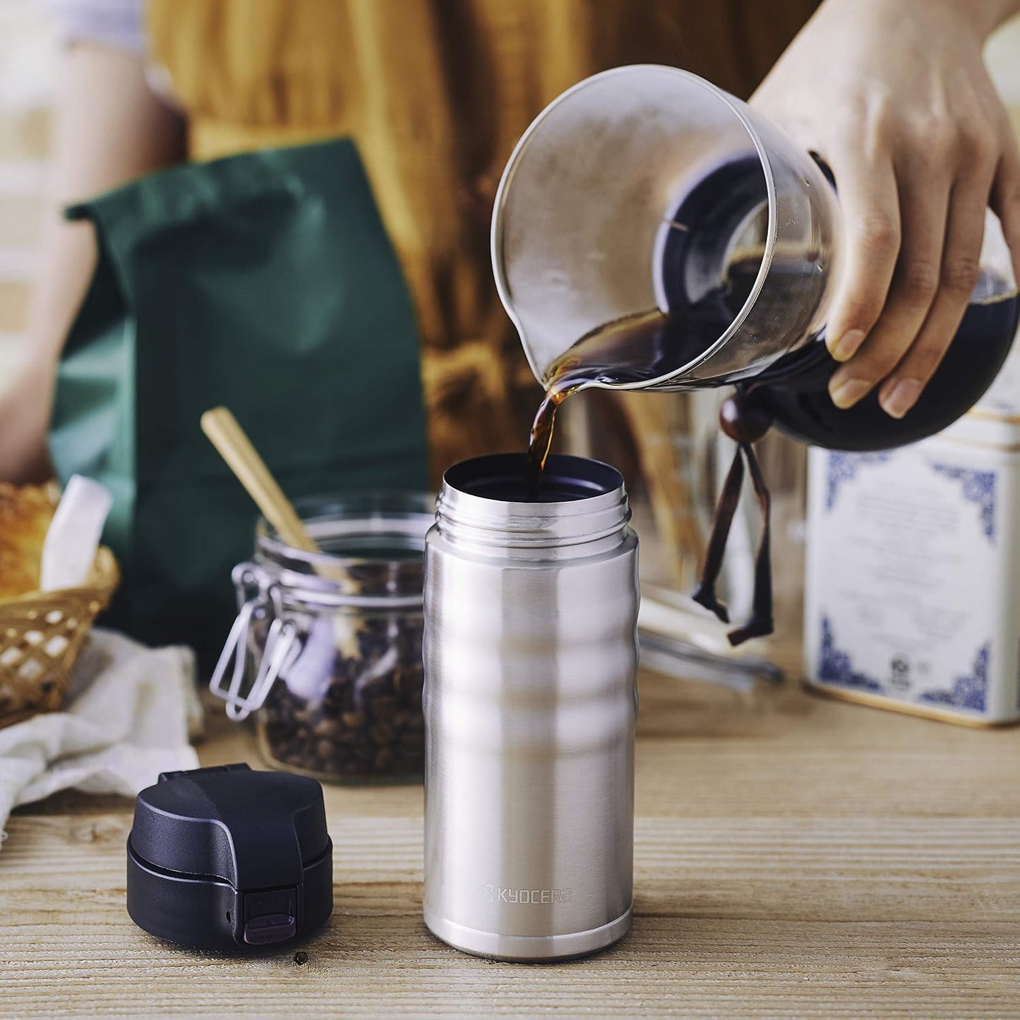 Twist Travel Mug – Slim Vacuum Insulated Ceramic-Lined Thermos | Twist Travel Mug: Slim, Vacuum Insulated Stainless Steel Thermos for Pure Flavor, Spill-Proof, 12oz & 17oz Options