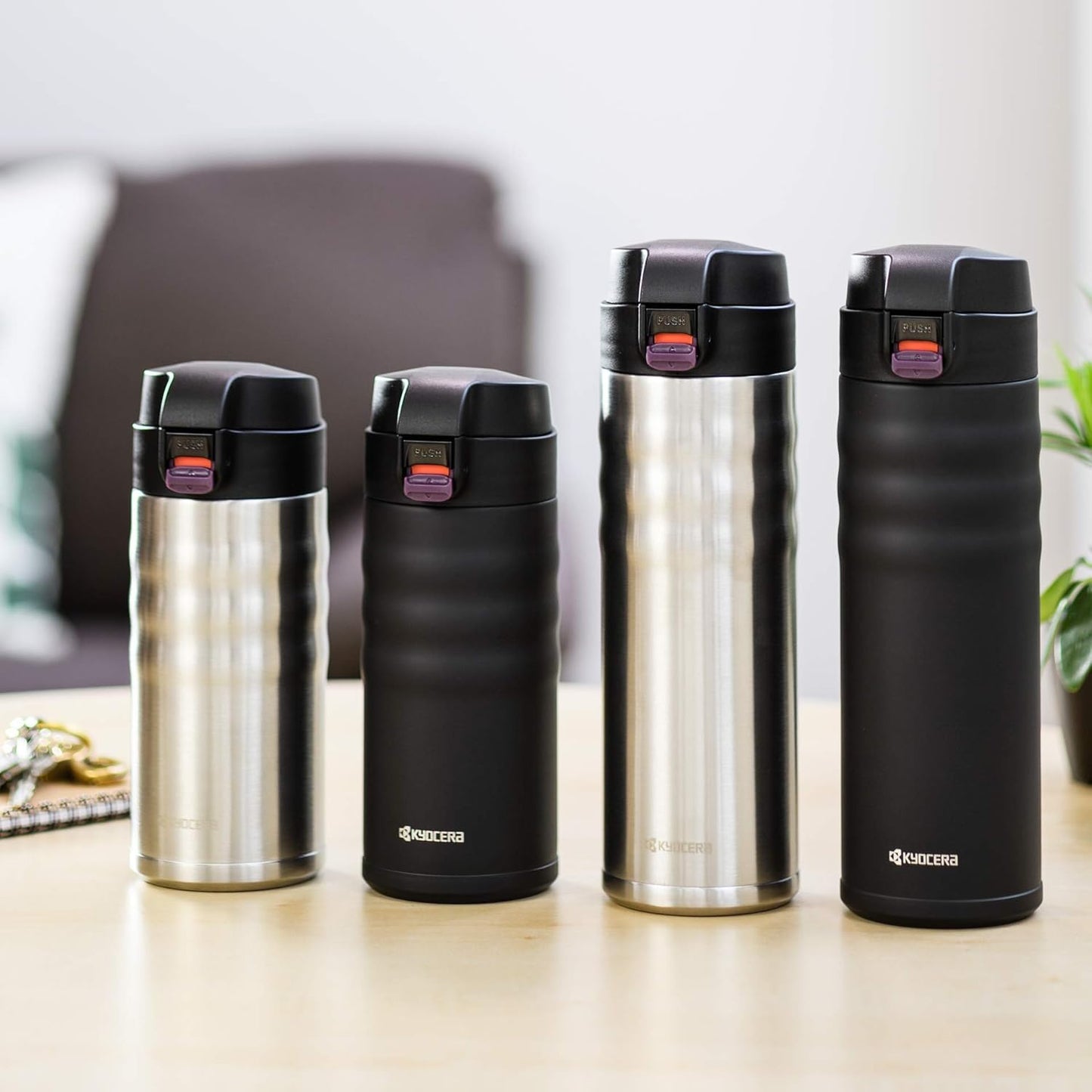 Twist Travel Mug – Slim Vacuum Insulated Ceramic-Lined Thermos | Twist Travel Mug: Slim, Vacuum Insulated Stainless Steel Thermos for Pure Flavor, Spill-Proof, 12oz & 17oz Options