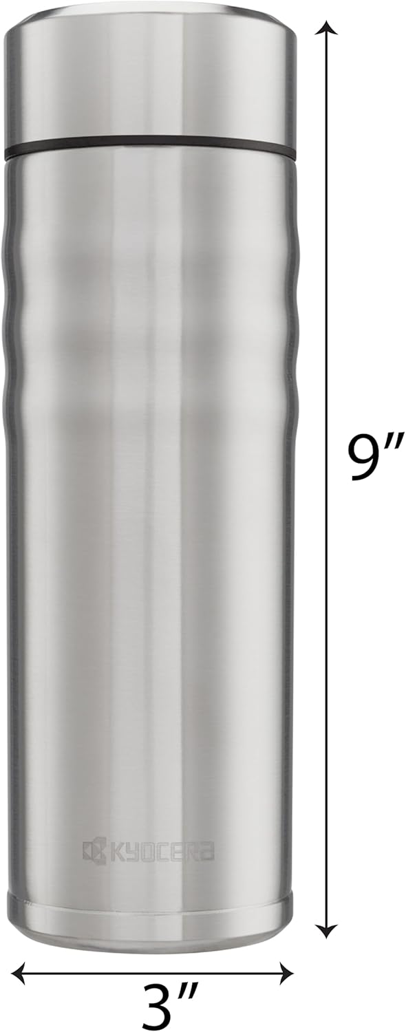 Twist Travel Mug – Slim Vacuum Insulated Ceramic-Lined Thermos | Twist Travel Mug: Slim, Vacuum Insulated Stainless Steel Thermos for Pure Flavor, Spill-Proof, 12oz & 17oz Options