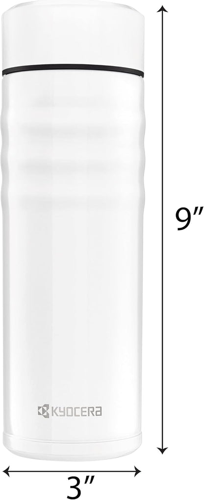 Twist Travel Mug – Slim Vacuum Insulated Ceramic-Lined Thermos | Twist Travel Mug: Slim, Vacuum Insulated Stainless Steel Thermos for Pure Flavor, Spill-Proof, 12oz & 17oz Options