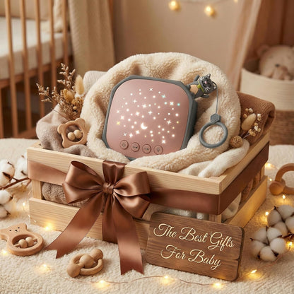 Portable Baby Sound Machine with Star Projector & White Noise Sleep Soother