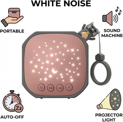 Portable Baby Sound Machine with Star Projector & White Noise Sleep Soother