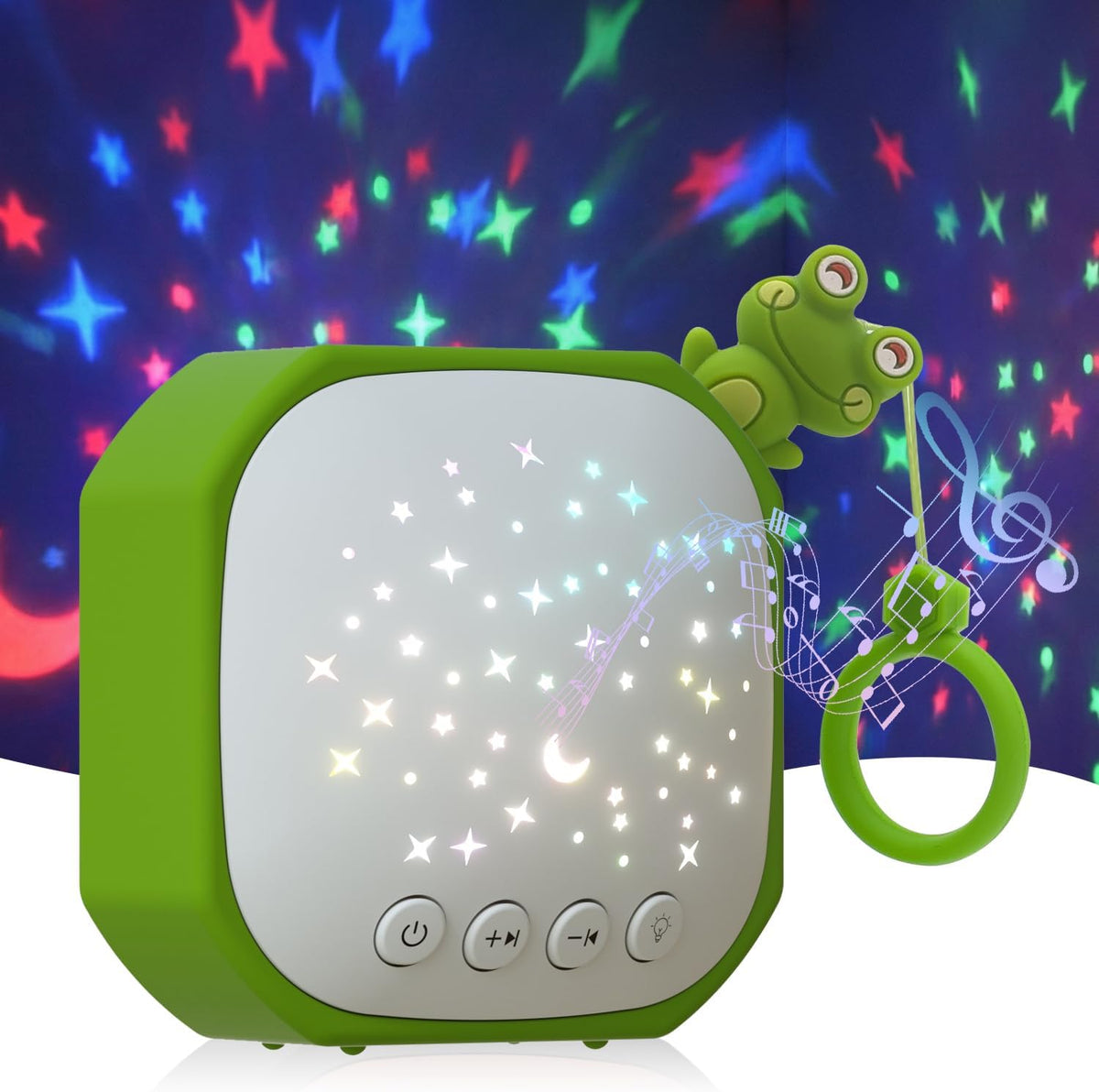Portable Baby Sound Machine with Star Projector & White Noise Sleep Soother