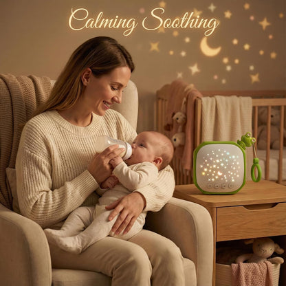 Portable Baby Sound Machine with Star Projector & White Noise Sleep Soother
