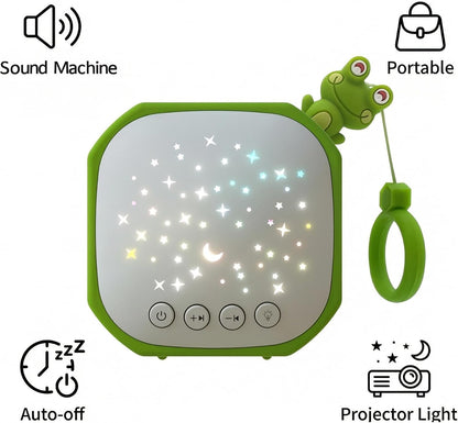 Portable Baby Sound Machine with Star Projector & White Noise Sleep Soother