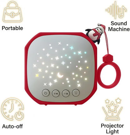 Portable Baby Sound Machine with Star Projector & White Noise Sleep Soother