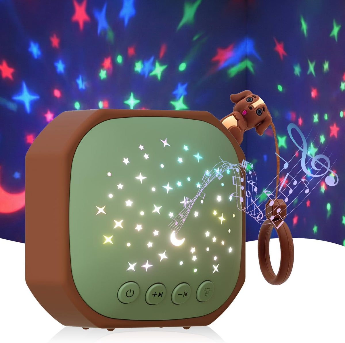 Portable Baby Sound Machine with Star Projector & White Noise Sleep Soother