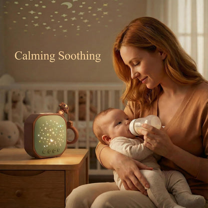 Portable Baby Sound Machine with Star Projector & White Noise Sleep Soother