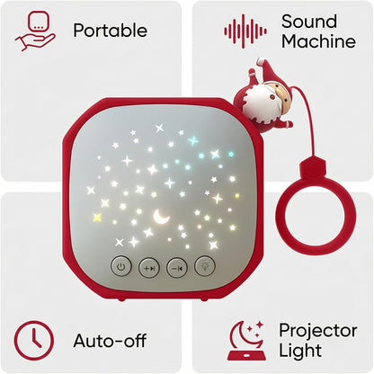 Portable Baby Sound Machine with Star Projector & White Noise Sleep Soother