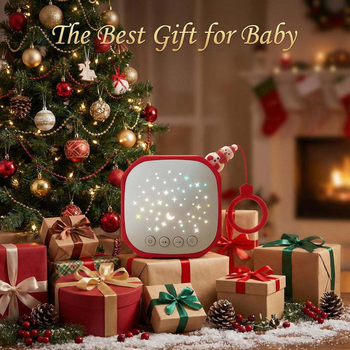 Portable Baby Sound Machine with Star Projector & White Noise Sleep Soother