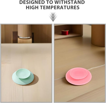 8pcs Double Sided Suction Cups Nonslip Silicone Plate Suckers Portable Utensil Rest Sucker Pads Fixing Tableware Accessories for Baby Elderly