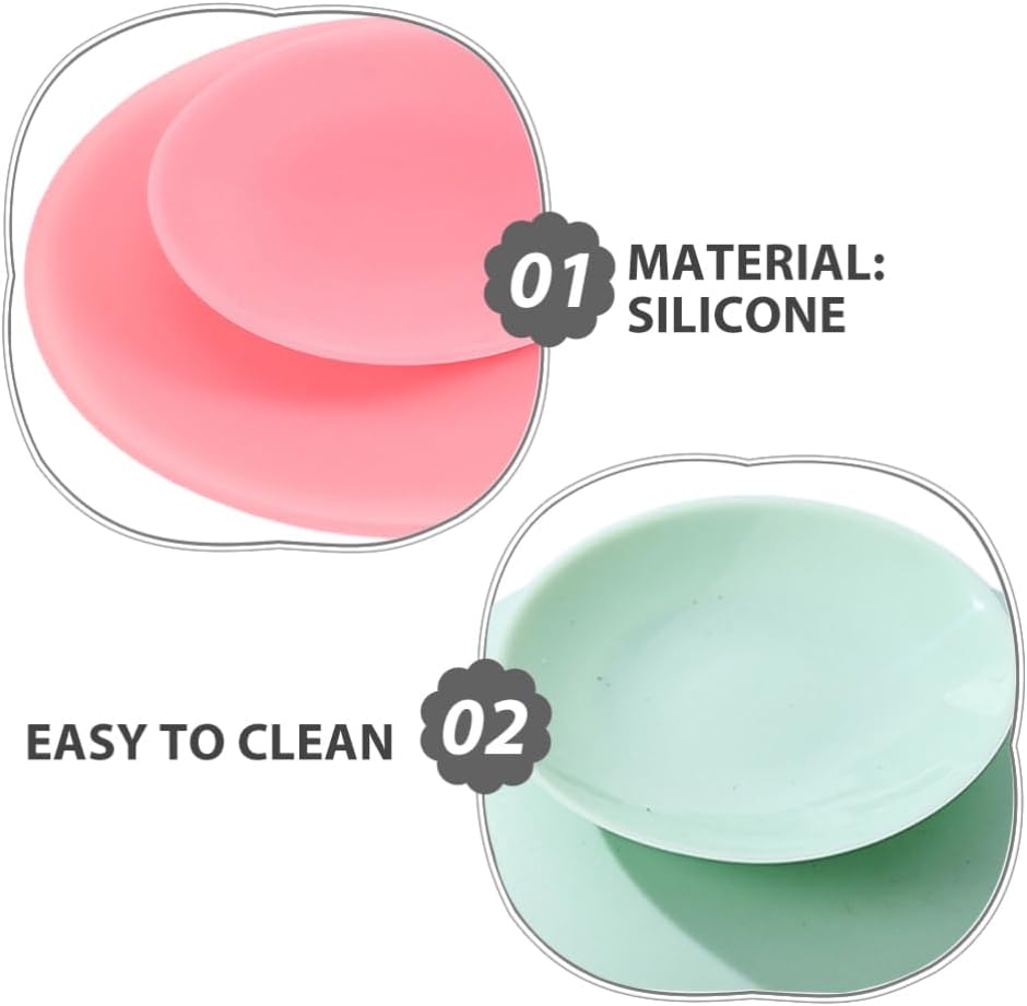 8pcs Double Sided Suction Cups Nonslip Silicone Plate Suckers Portable Utensil Rest Sucker Pads Fixing Tableware Accessories for Baby Elderly