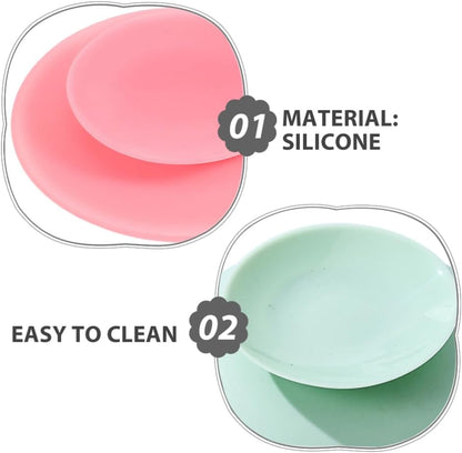 8pcs Double Sided Suction Cups Nonslip Silicone Plate Suckers Portable Utensil Rest Sucker Pads Fixing Tableware Accessories for Baby Elderly