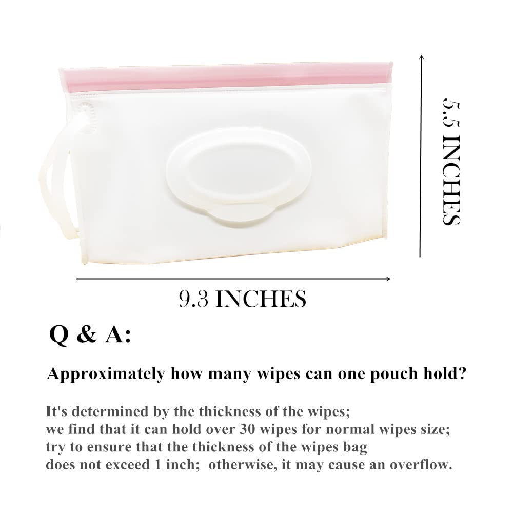 Portable Refillable Wet Wipe Pouch, Reusable Travel Wipes Holder & Case, Lightweight Flushable Diaper Wipes Container for Baby (4 Pack, Milk White)