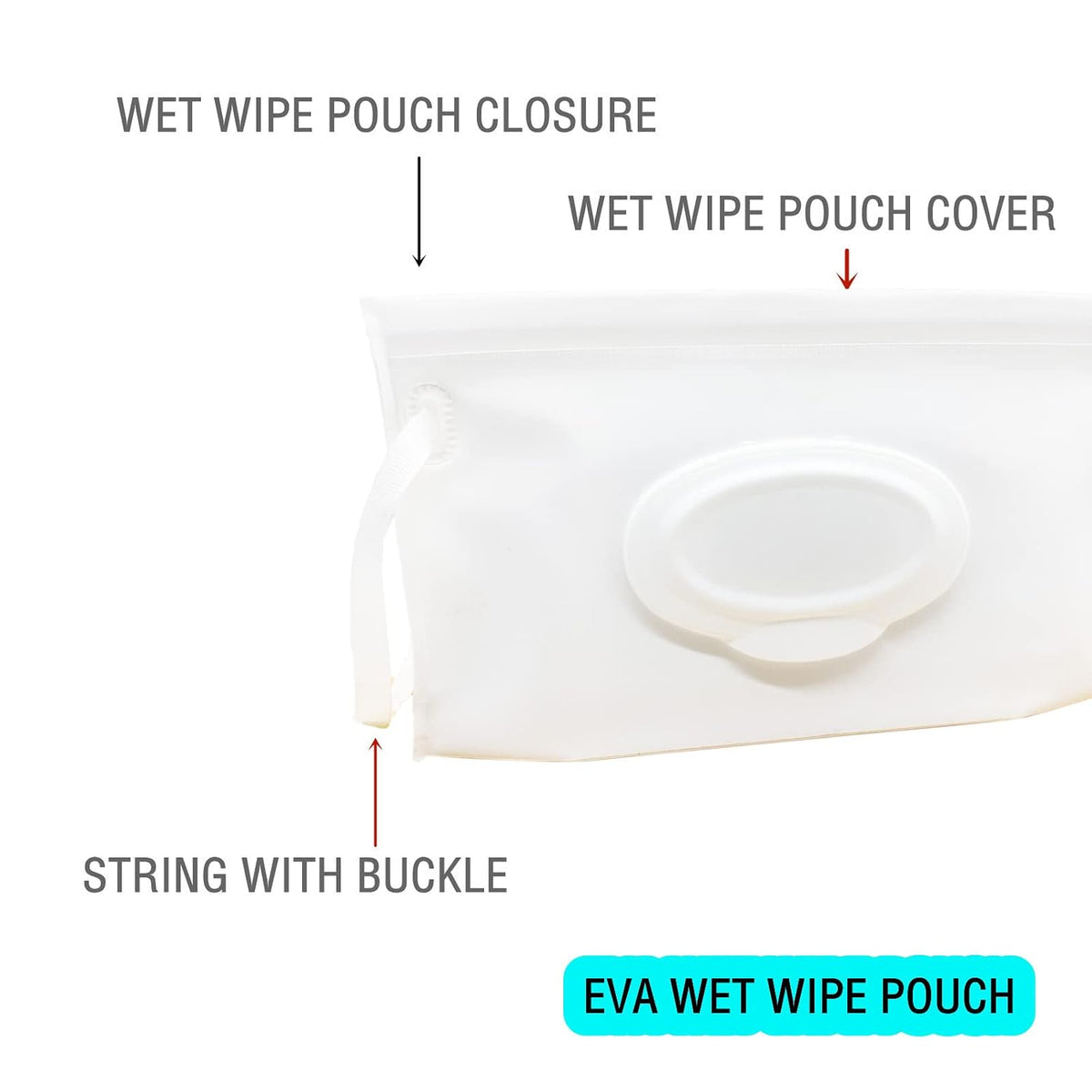 Portable Refillable Wet Wipe Pouch, Reusable Travel Wipes Holder & Case, Lightweight Flushable Diaper Wipes Container for Baby (4 Pack, Milk White)