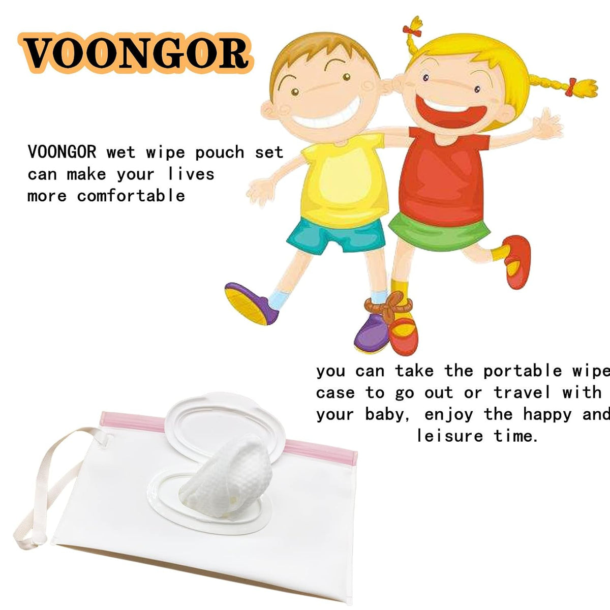 Portable Refillable Wet Wipe Pouch, Reusable Travel Wipes Holder & Case, Lightweight Flushable Diaper Wipes Container for Baby (4 Pack, Milk White)