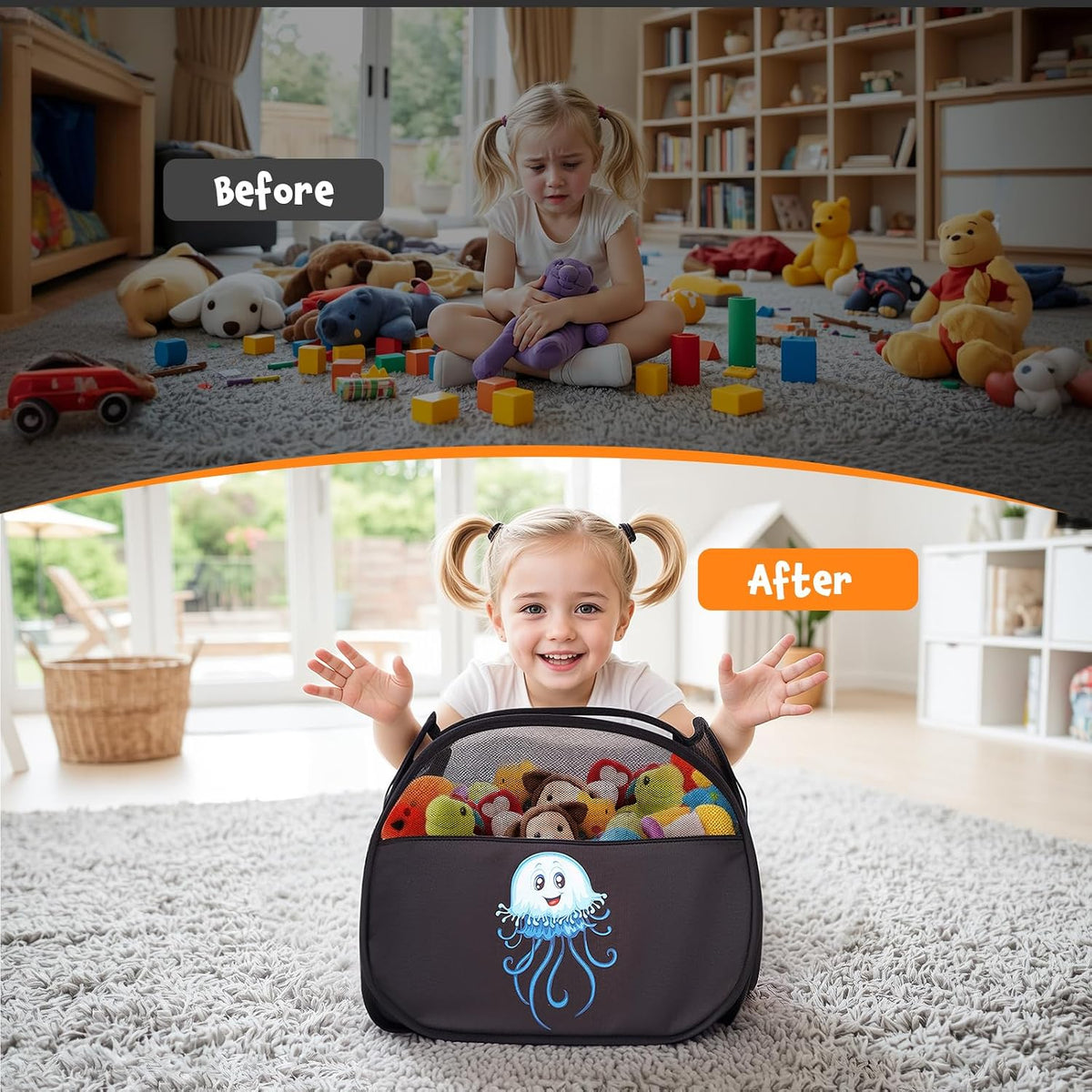95L Toy Storage Basket Box Chest for Boys Baby Toddler Kids