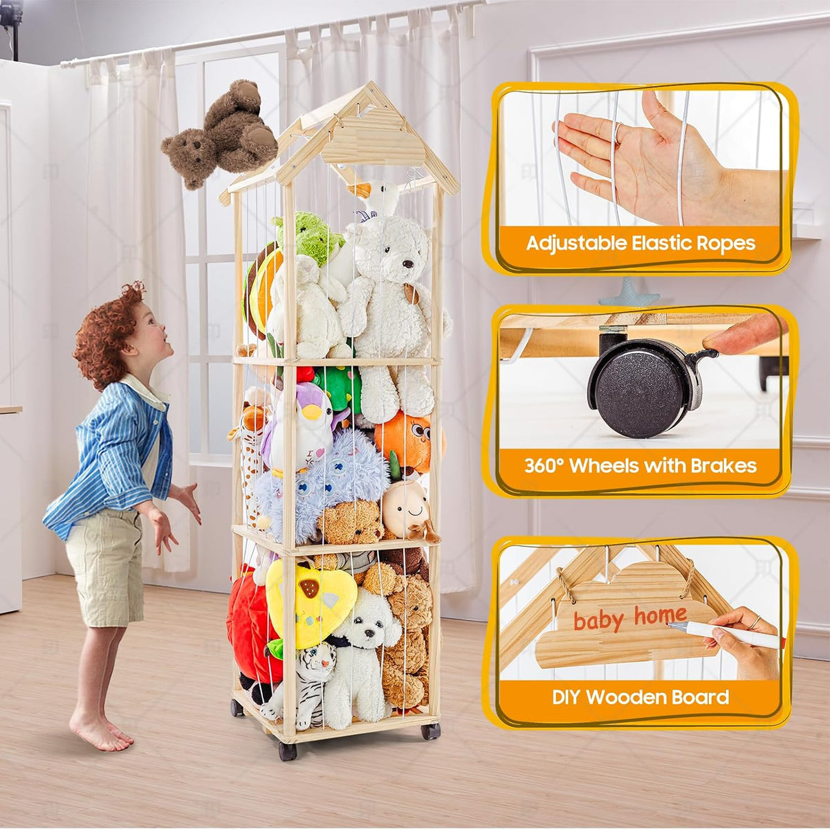 Stuffed Animal Storage, Stuff Animal Holder Organizer Display Shelf