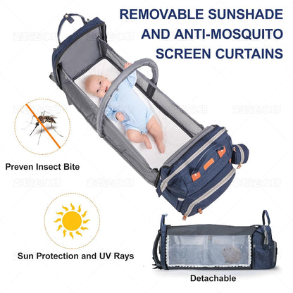 Diaper Bag Backpack with Changing Station, Black