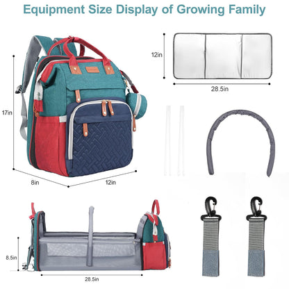 Diaper Bag Backpack with Changing Station, Black