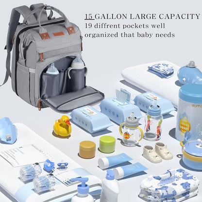 Diaper Bag Backpack with Changing Station, Black