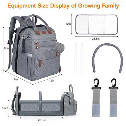 Diaper Bag Backpack with Changing Station, Black
