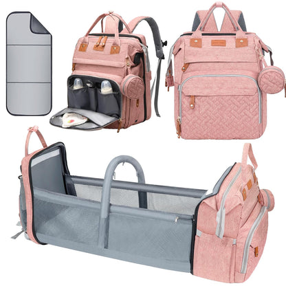 Diaper Bag Backpack with Changing Station, Black