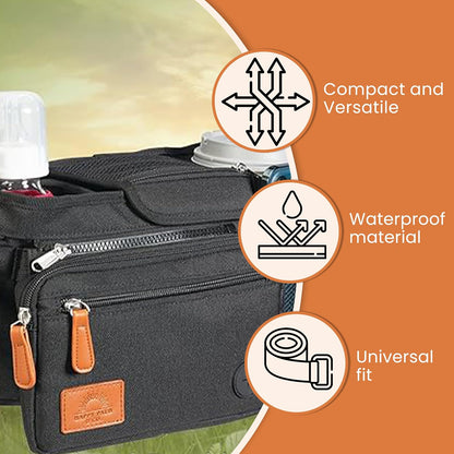 Universal Stroller Organizer with Cup Holder - Baby Caddy Organizer | Stroller Caddy Organizer w/ Anti-Slip Straps to Fit Various strollers like Uppababy, Doona, Nuna & More | Waterproof Walker Bag