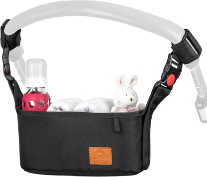 Universal Stroller Organizer with Cup Holder - Baby Caddy Organizer | Stroller Caddy Organizer w/ Anti-Slip Straps to Fit Various strollers like Uppababy, Doona, Nuna & More | Waterproof Walker Bag