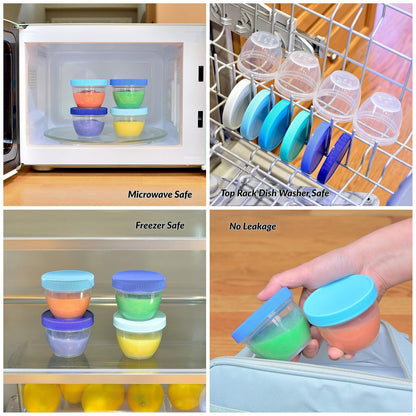 18 Sets Baby Food Storage, 6 Ounce Baby Food Containers with Lids and Labels, 9 Coastal Colors