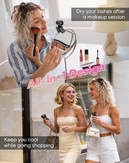 Clip-On Portable Fan for Strollers, 13500RPM Mini Handheld Turbo Travel Fan