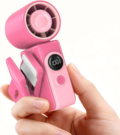 Clip-On Portable Fan for Strollers, 13500RPM Mini Handheld Turbo Travel Fan