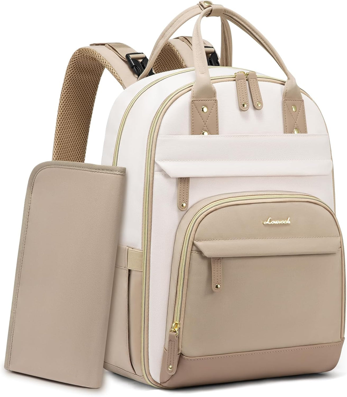 Diaper Bag Backpack with Changing Pad, Large Baby Bag, Beige-khaki