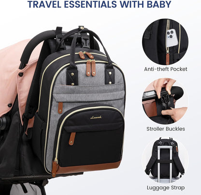 Diaper Bag Backpack with Changing Pad, Large Baby Bag, Beige-khaki