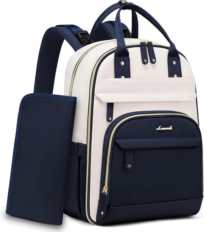 Diaper Bag Backpack with Changing Pad, Large Baby Bag, Beige-khaki