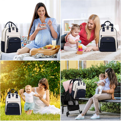 Diaper Bag Backpack with Changing Pad, Large Baby Bag, Beige-khaki