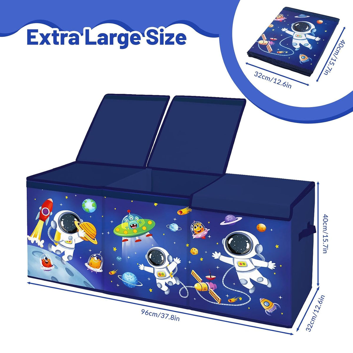 Toy Storage Box with Lids Extra Large Collapsible Toy Box Chest for Kids