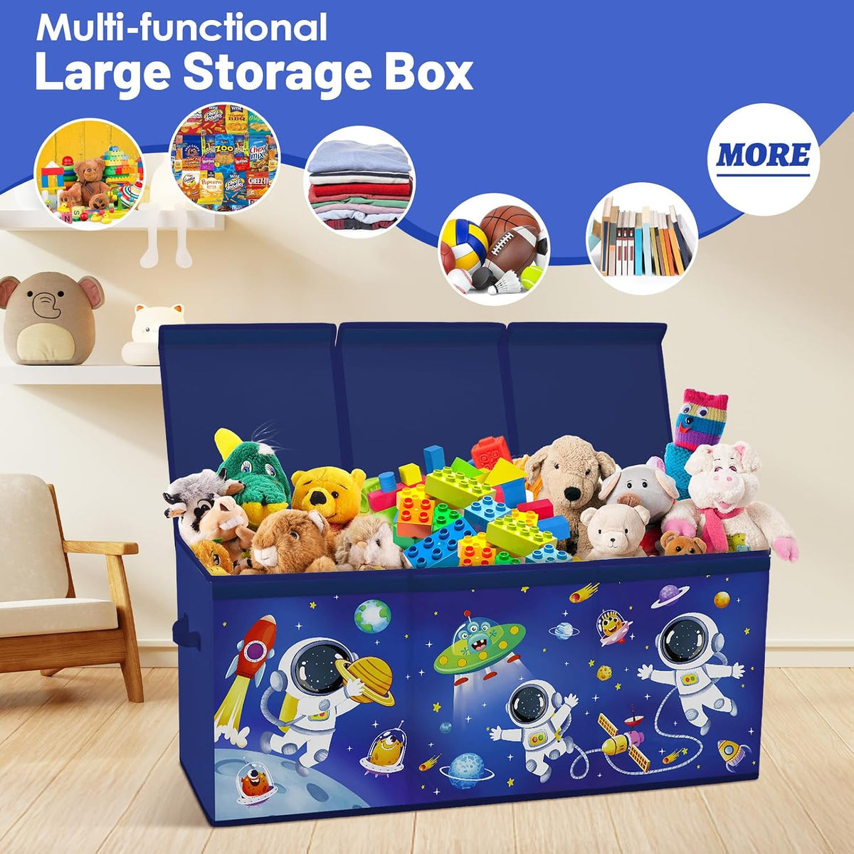 Toy Storage Box with Lids Extra Large Collapsible Toy Box Chest for Kids