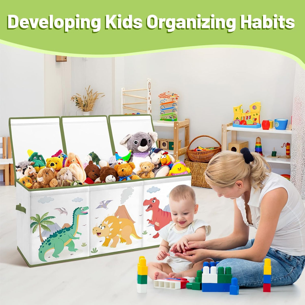 Toy Storage Box with Lids Extra Large Collapsible Toy Box Chest for Kids