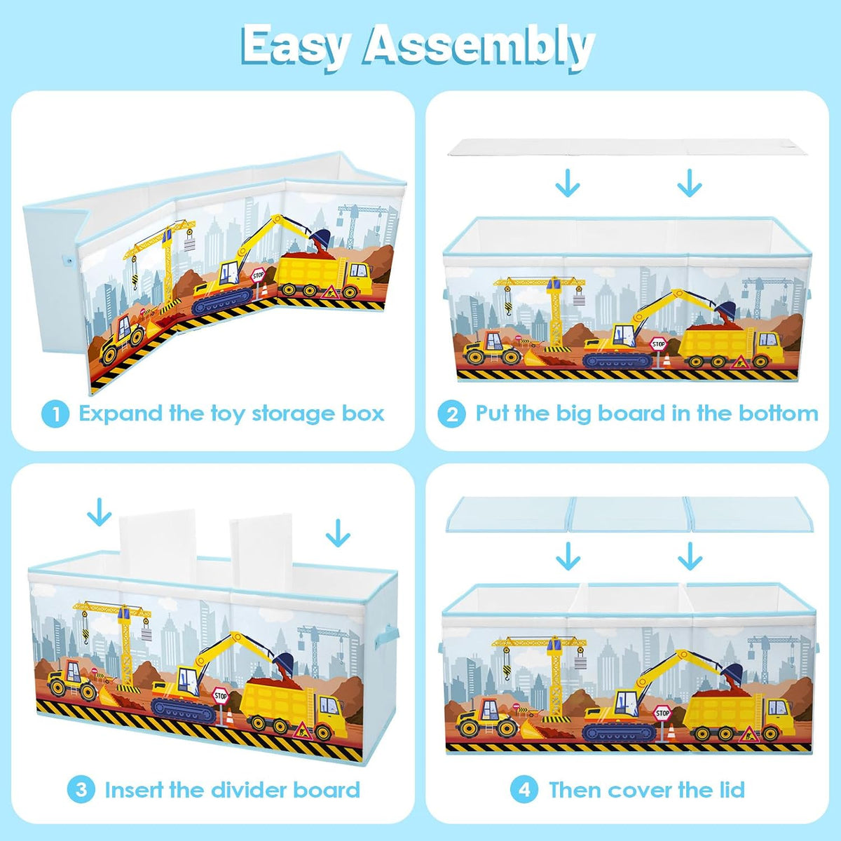 Toy Storage Box with Lids Extra Large Collapsible Toy Box Chest for Kids
