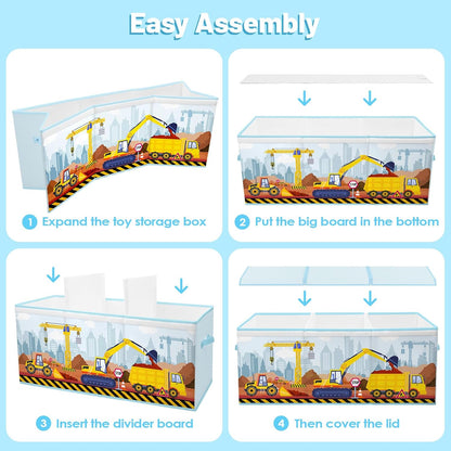 Toy Storage Box with Lids Extra Large Collapsible Toy Box Chest for Kids