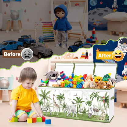 Toy Storage Box with Lids Extra Large Collapsible Toy Box Chest for Kids