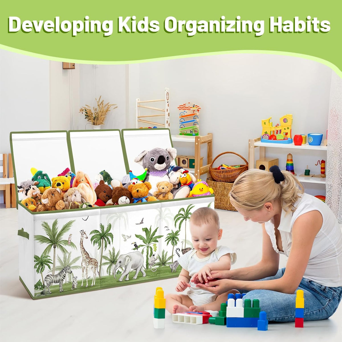 Toy Storage Box with Lids Extra Large Collapsible Toy Box Chest for Kids