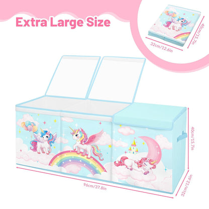Toy Storage Box with Lids Extra Large Collapsible Toy Box Chest for Kids