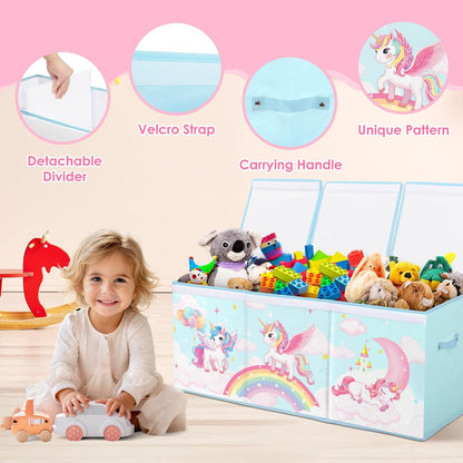 Toy Storage Box with Lids Extra Large Collapsible Toy Box Chest for Kids