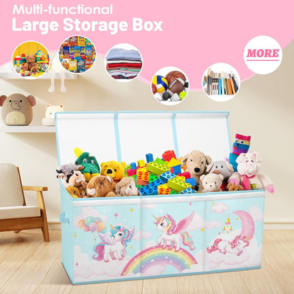 Toy Storage Box with Lids Extra Large Collapsible Toy Box Chest for Kids