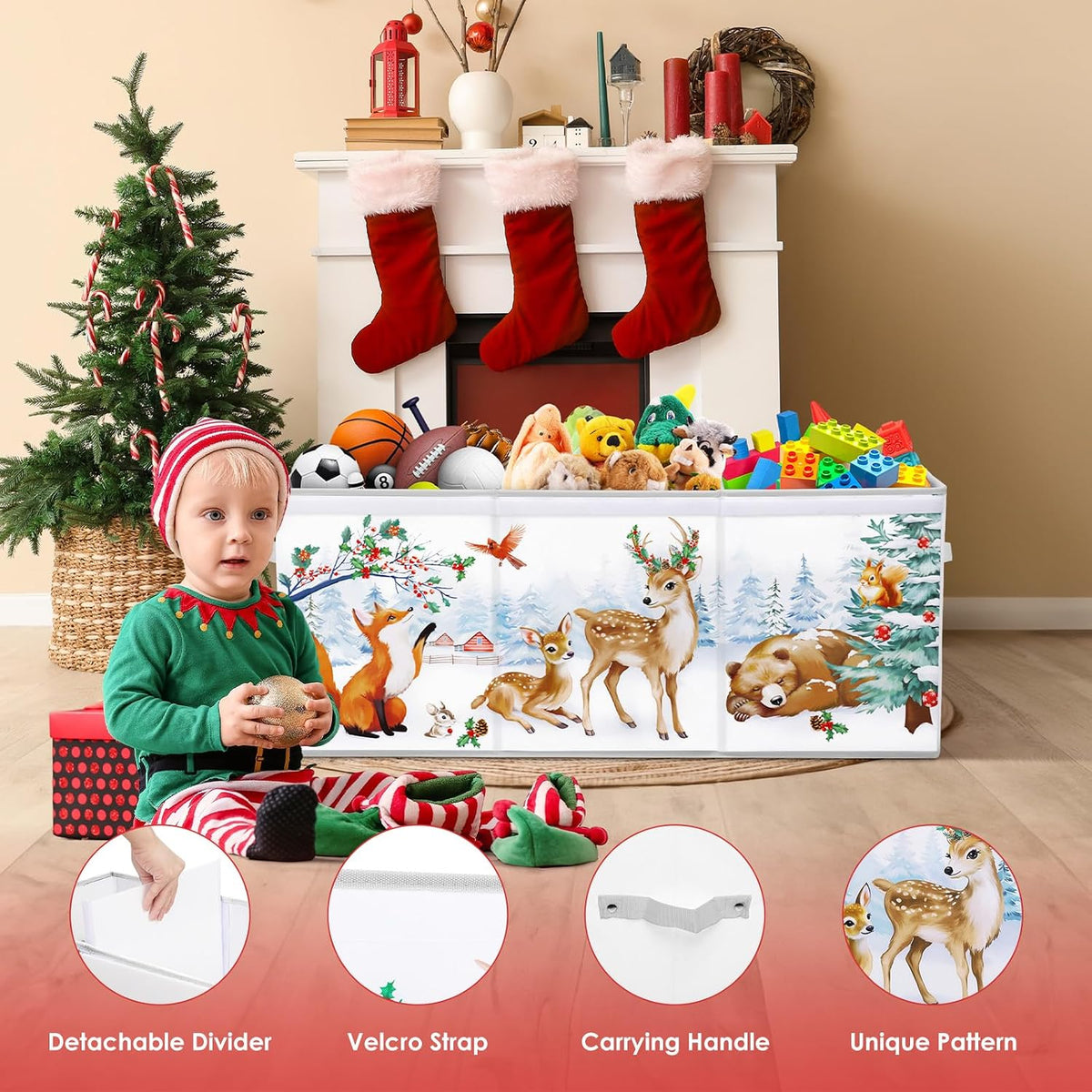 Toy Storage Box with Lids Extra Large Collapsible Toy Box Chest for Kids
