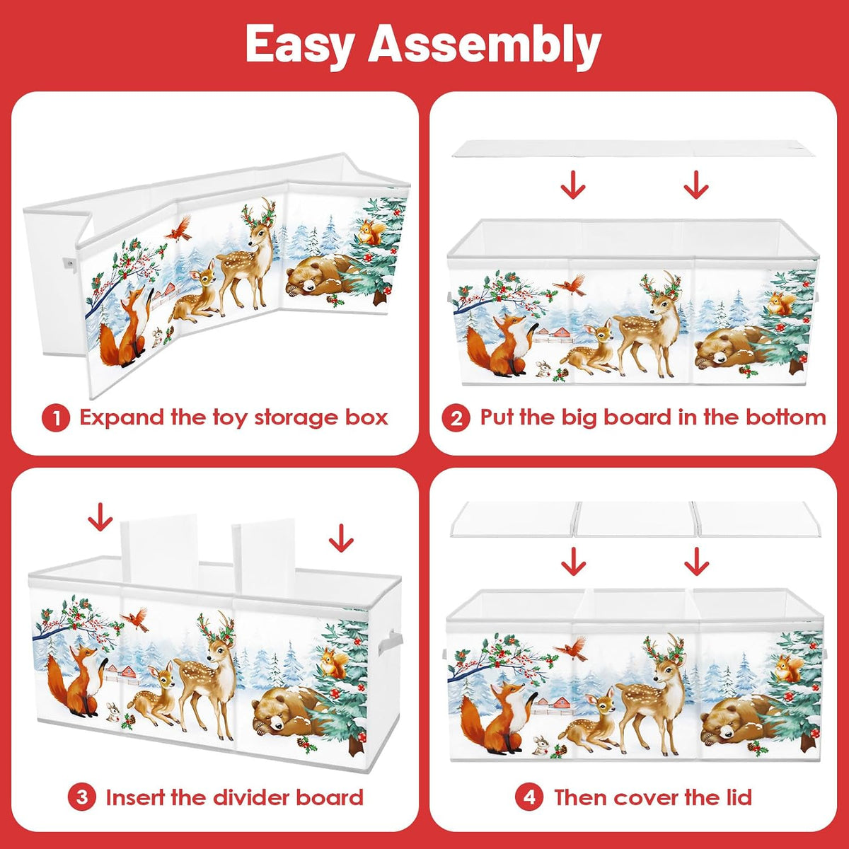 Toy Storage Box with Lids Extra Large Collapsible Toy Box Chest for Kids